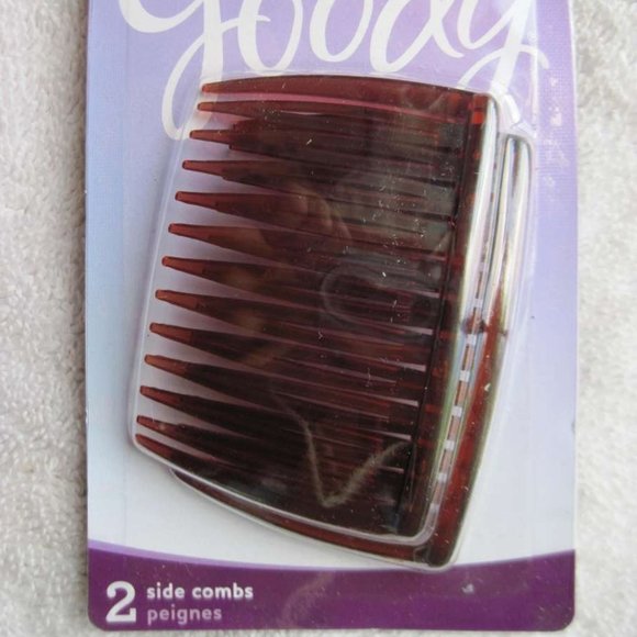 2 Goody Classics Translucent Brown Plastic Fashion Side Combs Kathy Allergy Safe - Picture 1 of 8